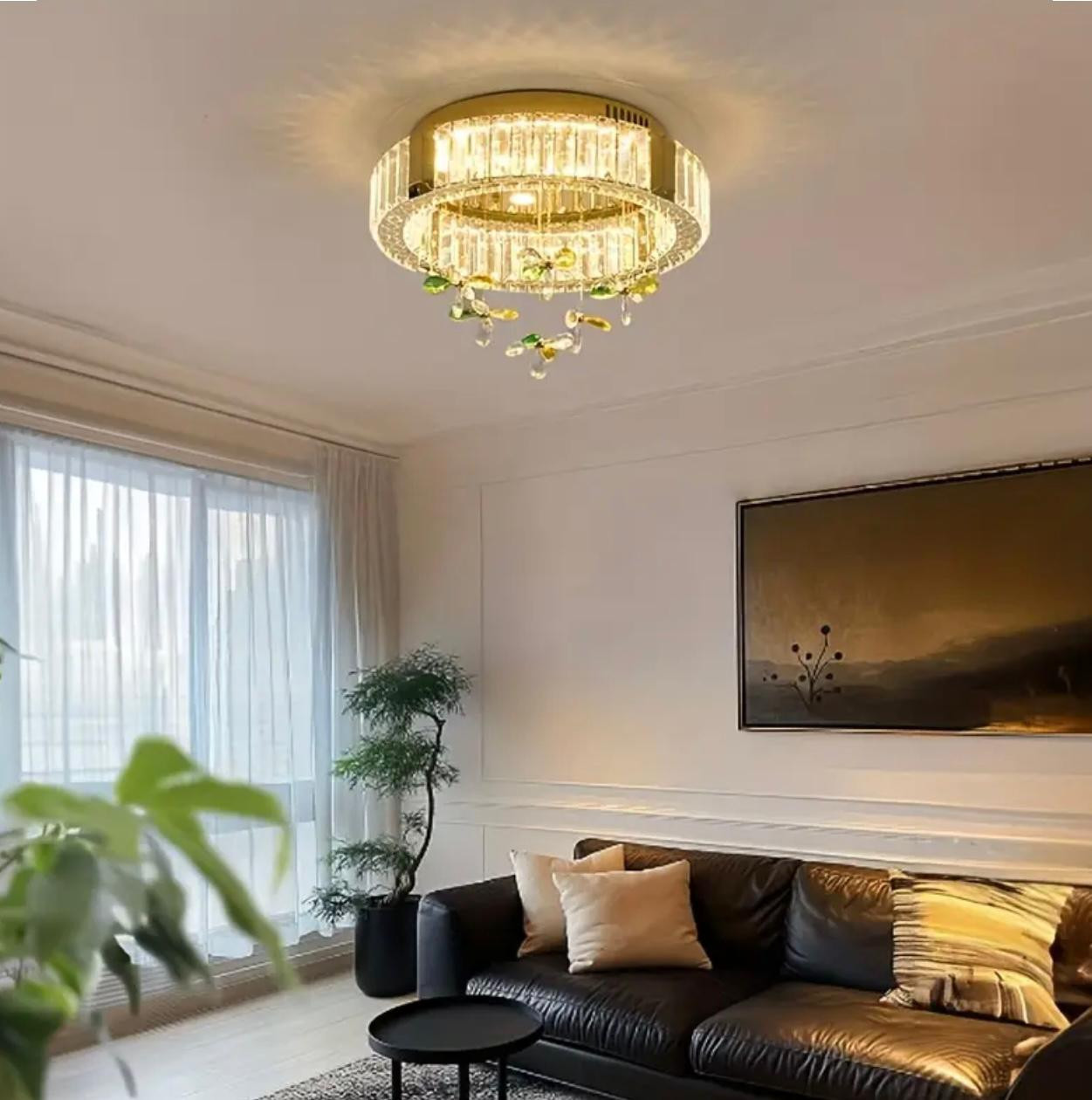 Lustre à trèfle LED moderne - Lumière à changement de 3 couleurs - Image 2