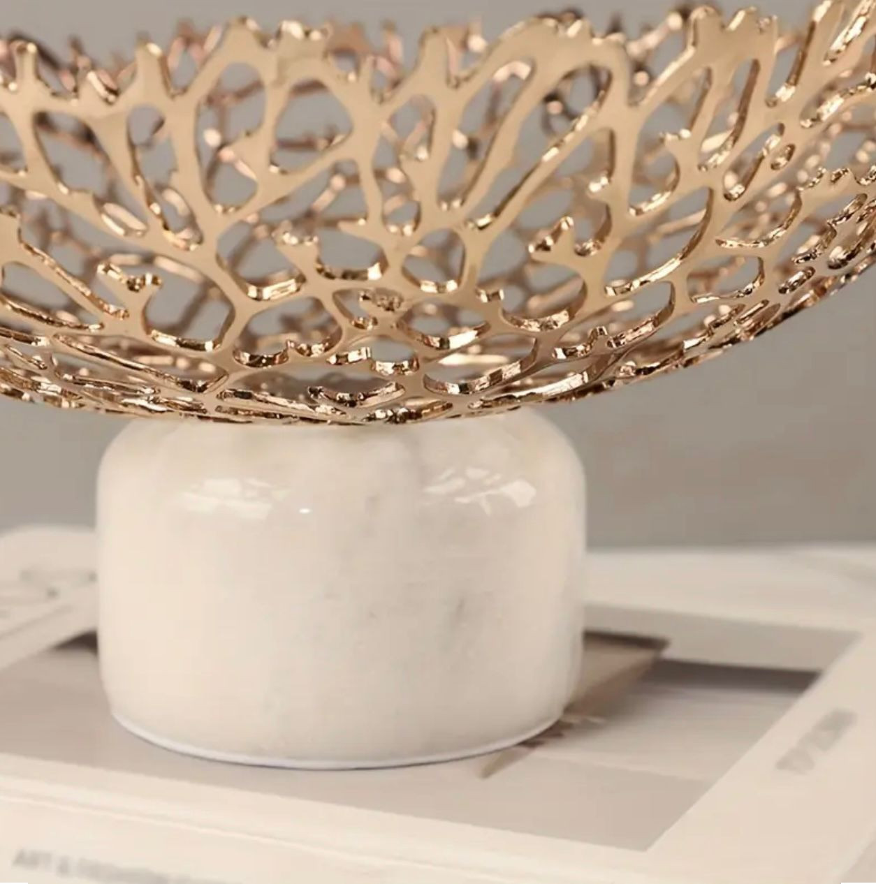 1pc Bol à fruits en marbre élégant, assiette de collation de luxe simple et moderne pour la décoration de la maison du salon, matériau en marbre sans danger pour les aliments - Image 3