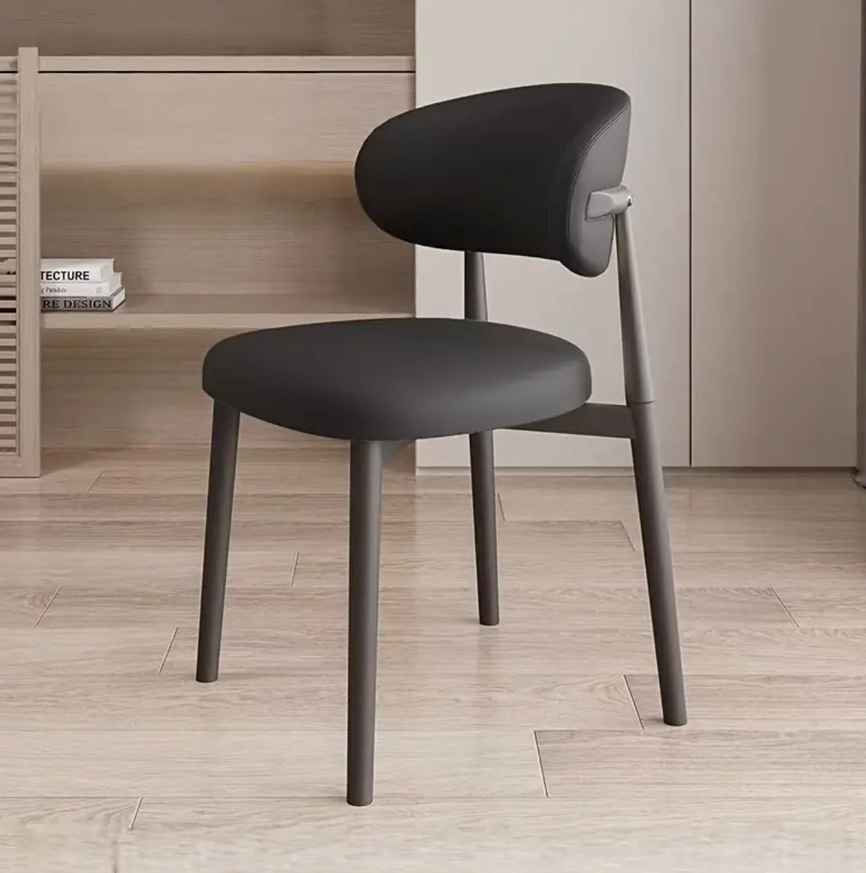 Chaise de salle à manger moderne avec dossier rembourré épais - Base en métal robuste - Image 2
