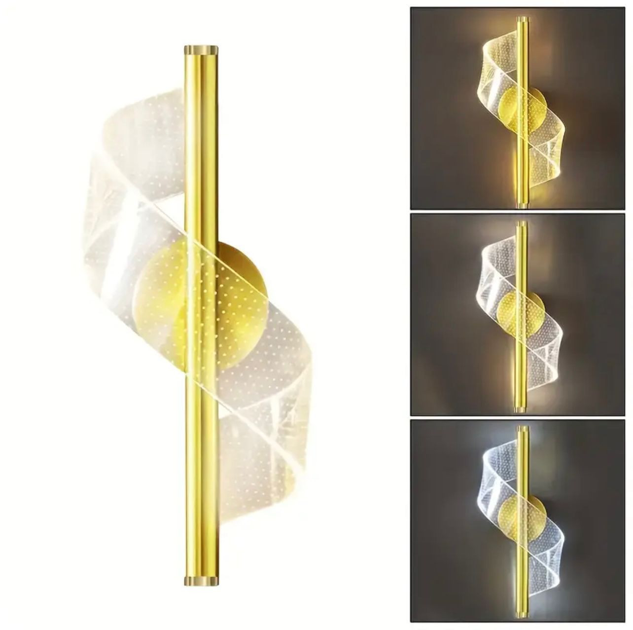 Plafonnier LED acrylique en spirale moderne, design accrocheur et lumineux - Image 2