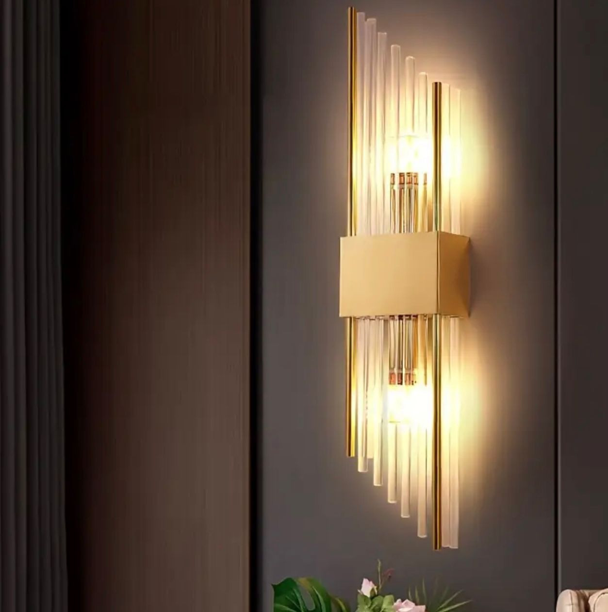 Applique murale LED moderne de luxe en cristal noir doré - Image 2