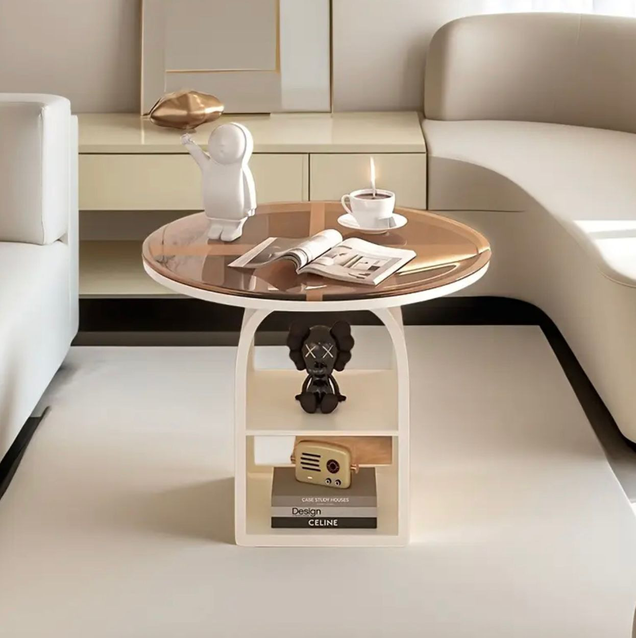 Table d'appoint étroite minimaliste moderne
