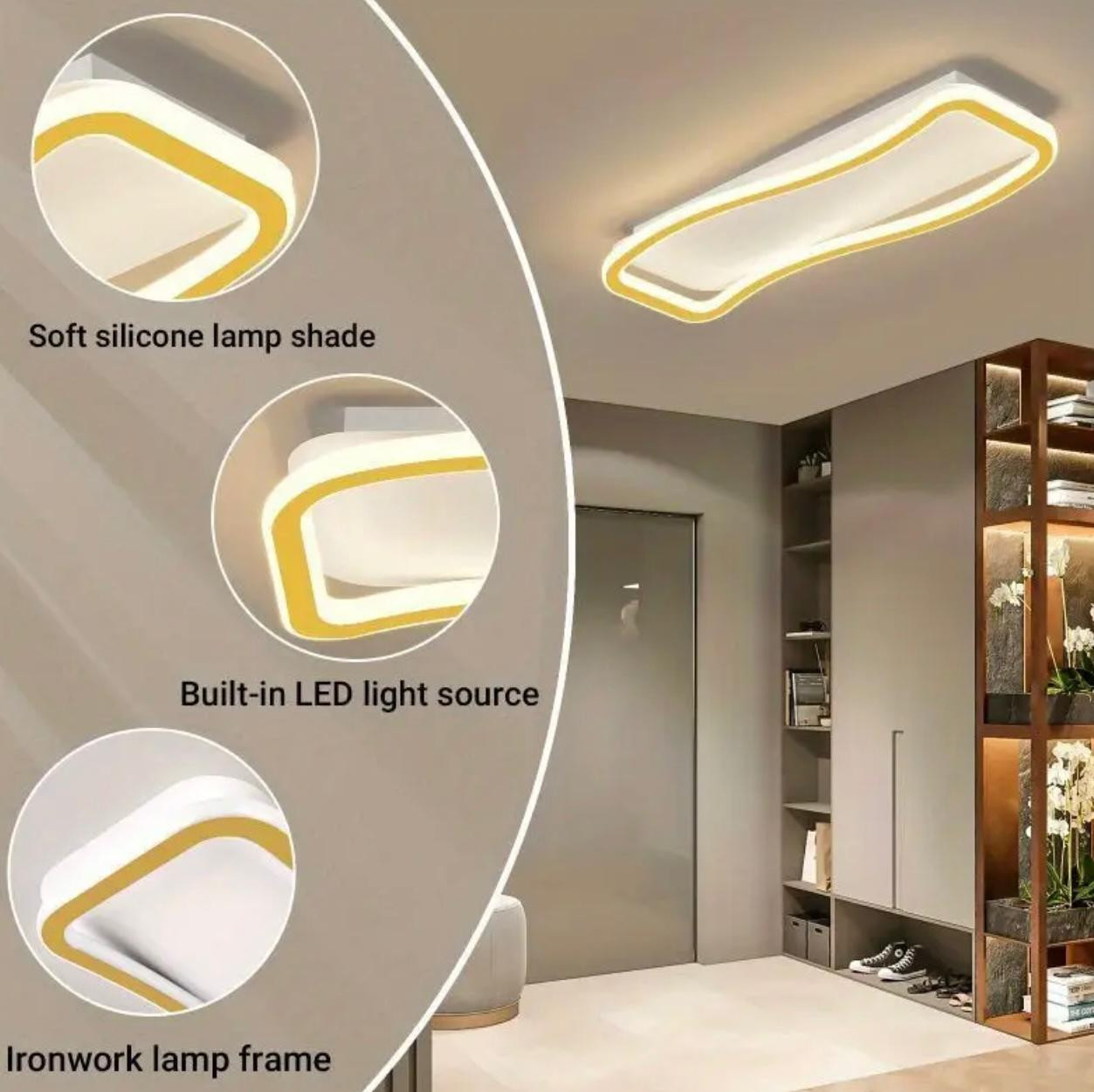 Plafonnier LED moderne avec finition métallique mat - Image 4