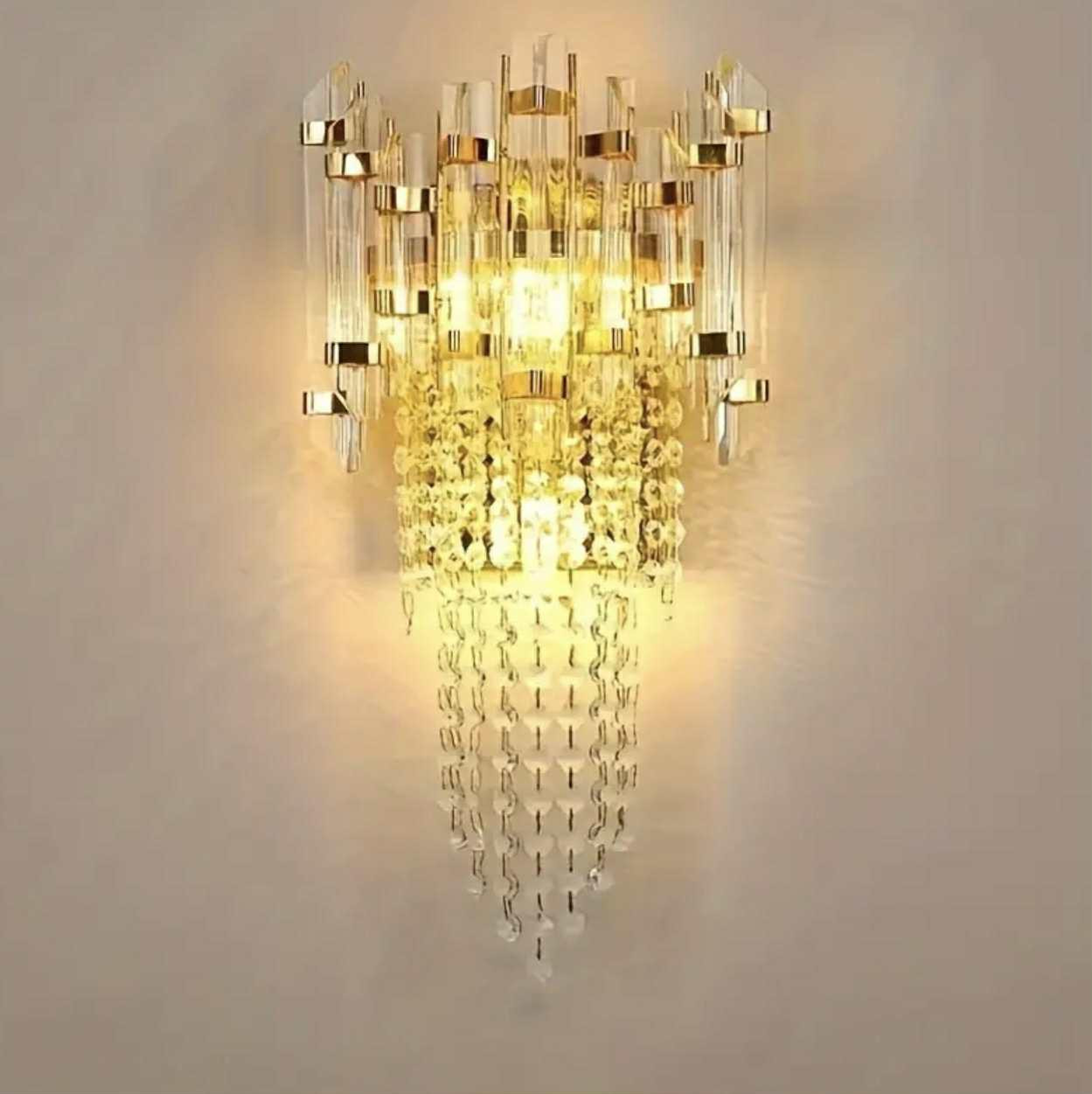 1pc Applique murale moderne en cristal avec source lumineuse LED, installation semi-encassée, abat-jour en cristal, pas de fonction sans fil, base d'ampoule G9 - Image 4