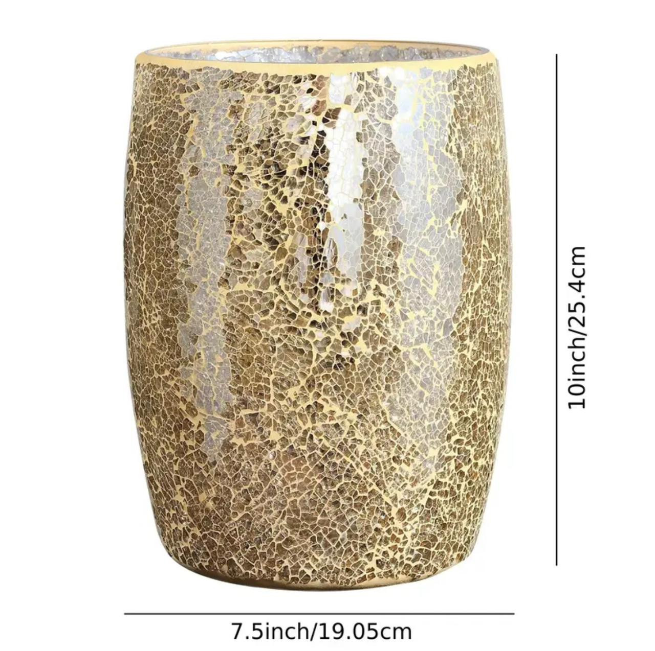 Poubelle de salle de bain en mosaïque de verre chic - Image 4