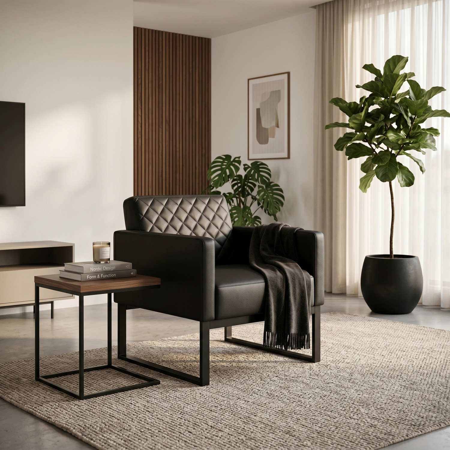 Fauteuil de Réception Luxueux en Cuir Matelassé — Disponible en Noir, Gris & Bleu Royal
