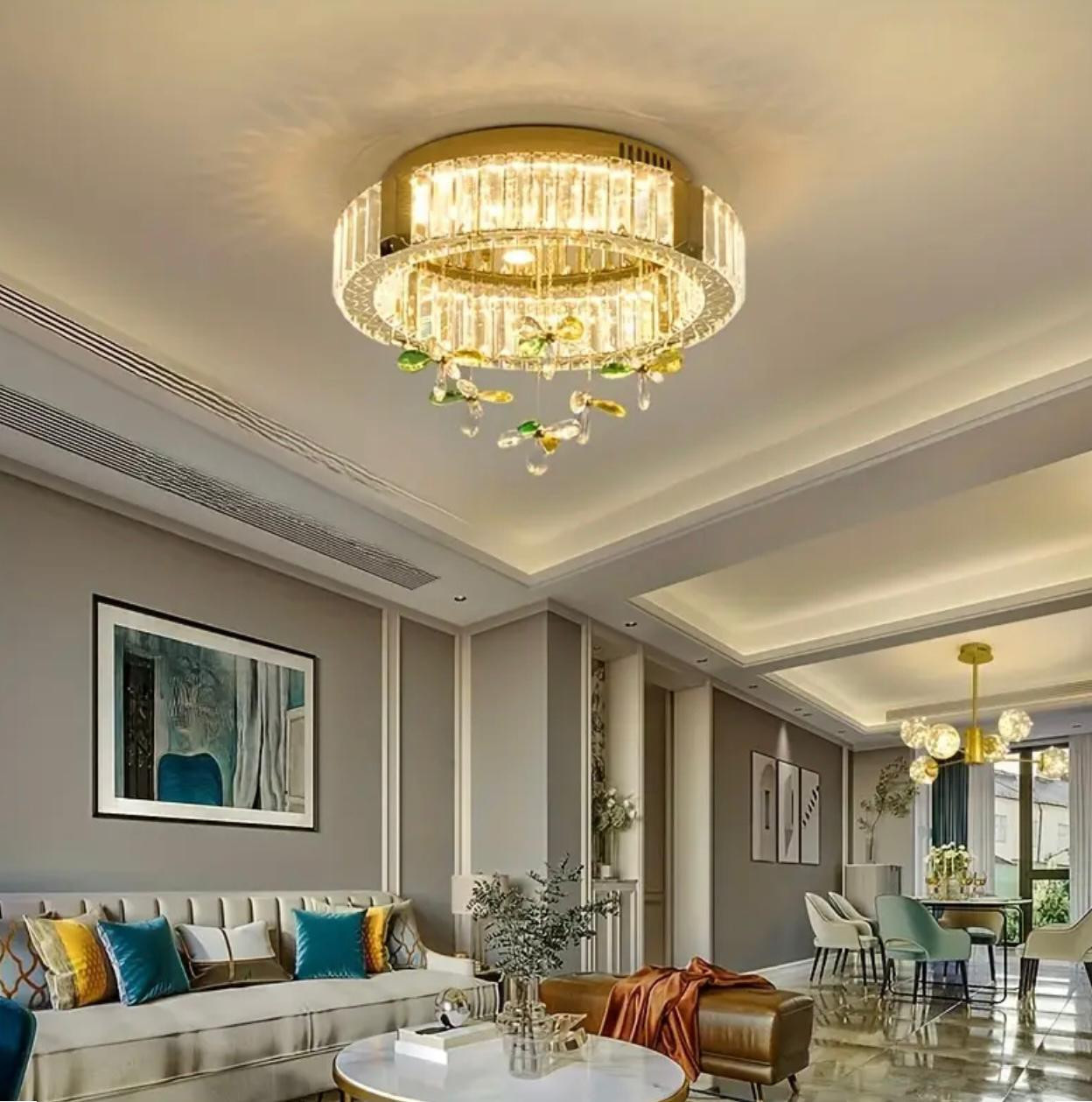 Lustre à trèfle LED moderne - Lumière à changement de 3 couleurs