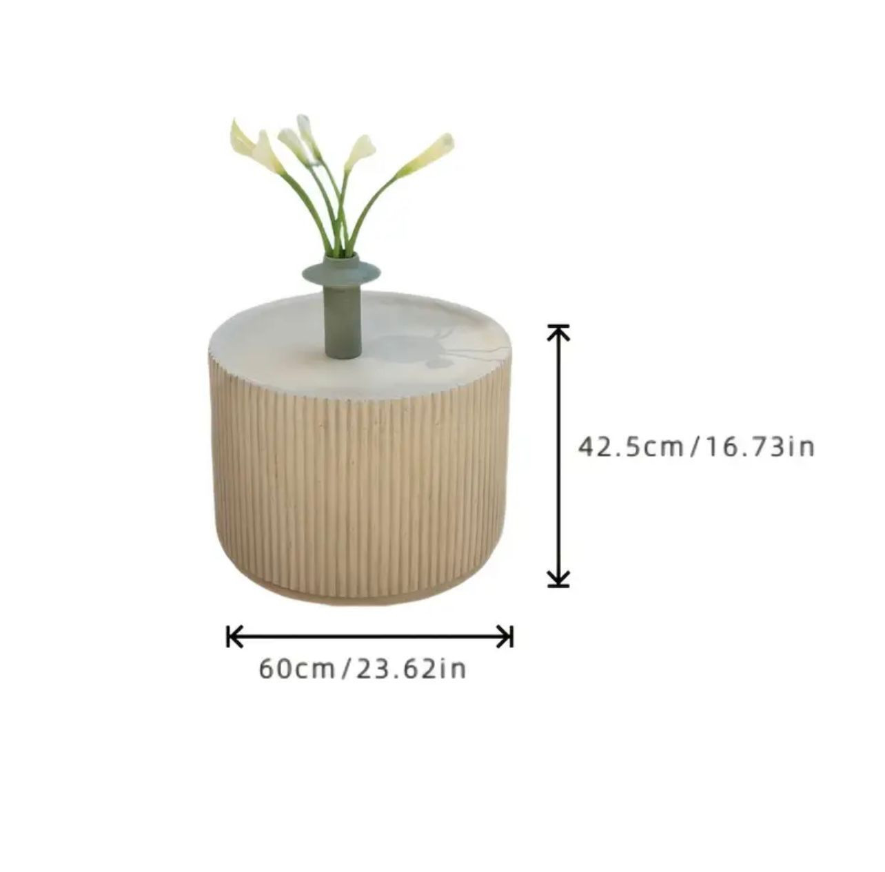 Table d'appoint ronde moderne en béton - Image 2