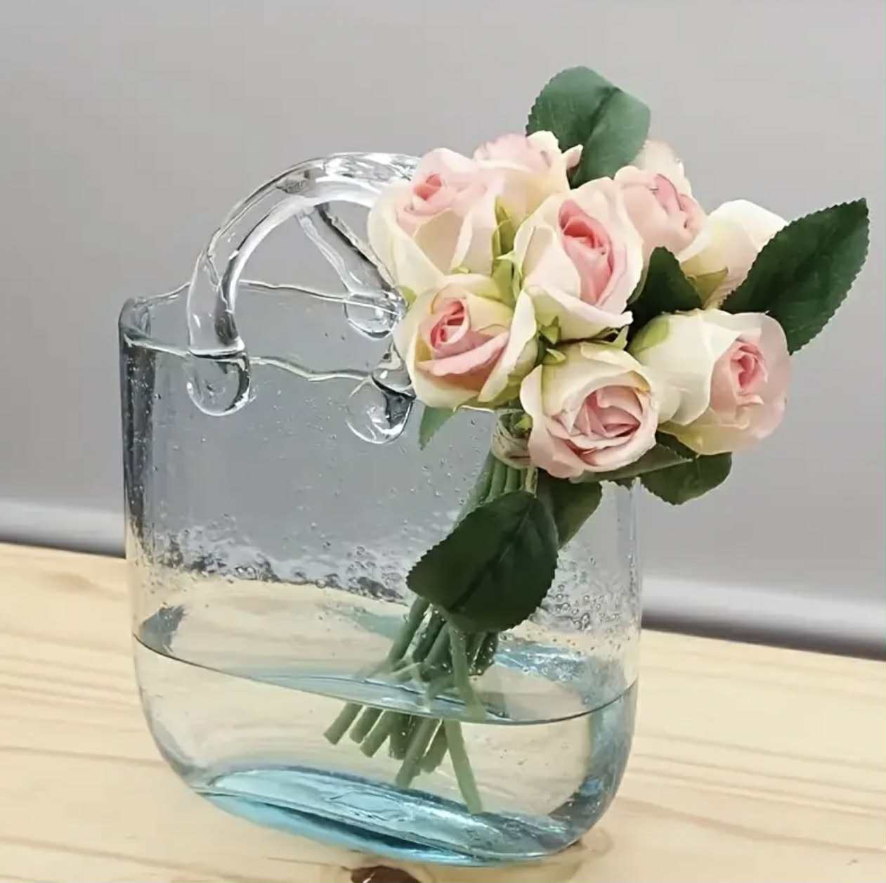 Vase en verre en forme de sac à main de style nordique - Image 3
