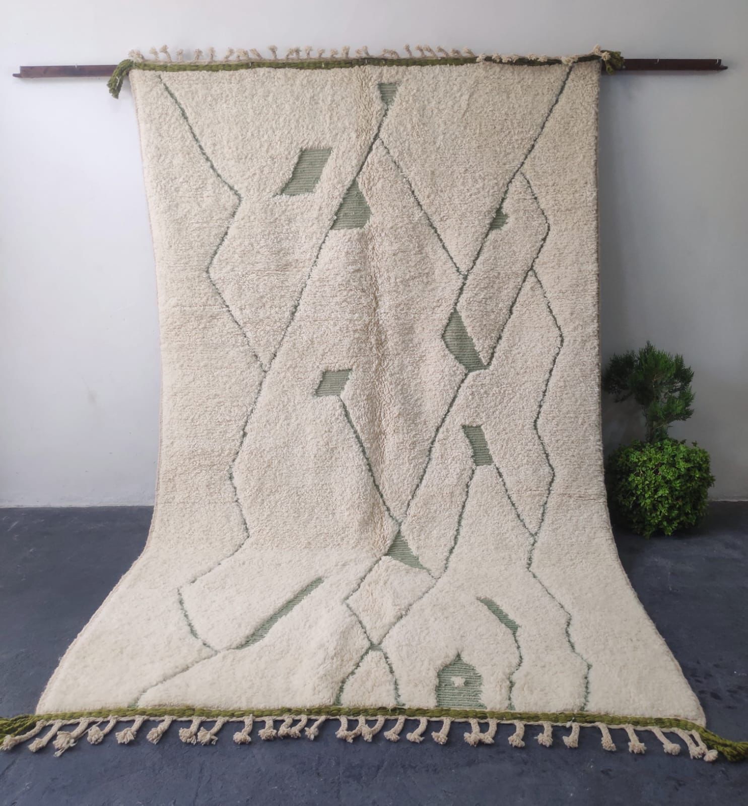 Tapis Berbère Vert Sauge Minimaliste