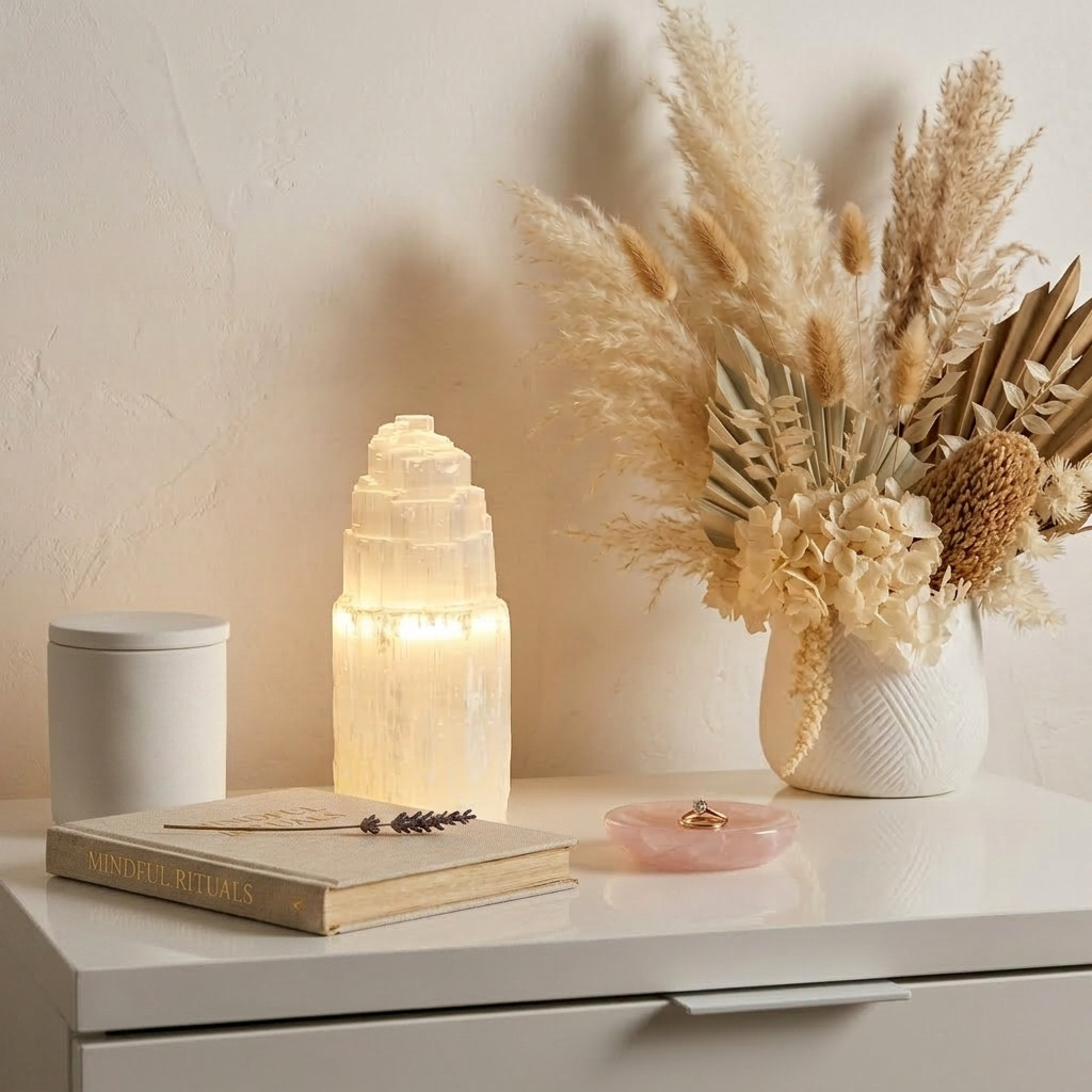 Lampe Château en Sélénite