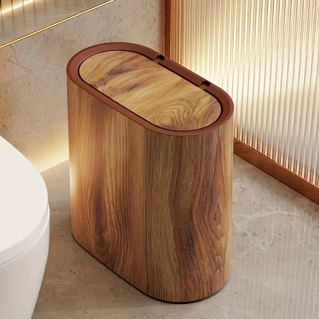 1 Poubelle carrée en plastique LuxeSpace 14L/3,7 gallons avec couvercle, contrôle des odeurs scellé, conception push-open - Image 2