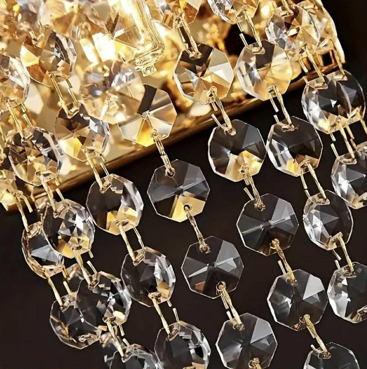 1pc Applique murale moderne en cristal avec source lumineuse LED, installation semi-encassée, abat-jour en cristal, pas de fonction sans fil, base d'ampoule G9 - Image 5