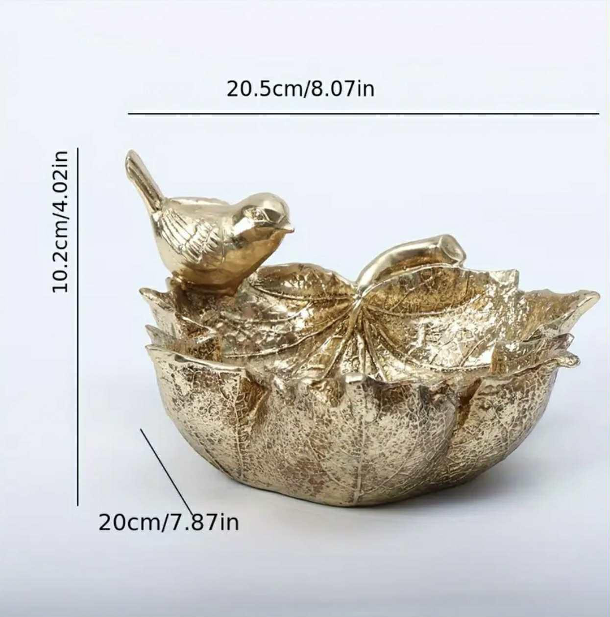 1pc Décoration de sculpture, Décoration de stockage d'oiseaux en feuille d'érable - Image 3
