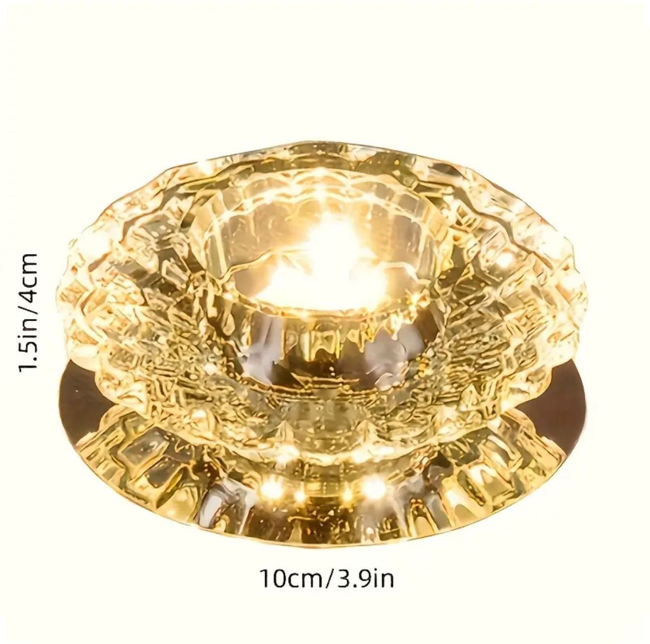 9in Mini plafonnier à pétales de cristal - avec un design semi-encastré et une fonction dimmable - Image 3