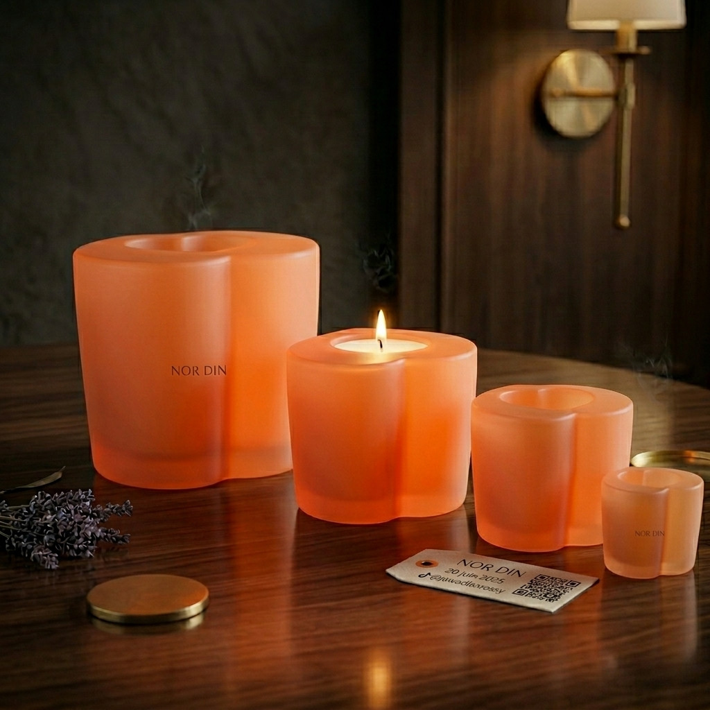 Bougeoir Minimaliste Orange