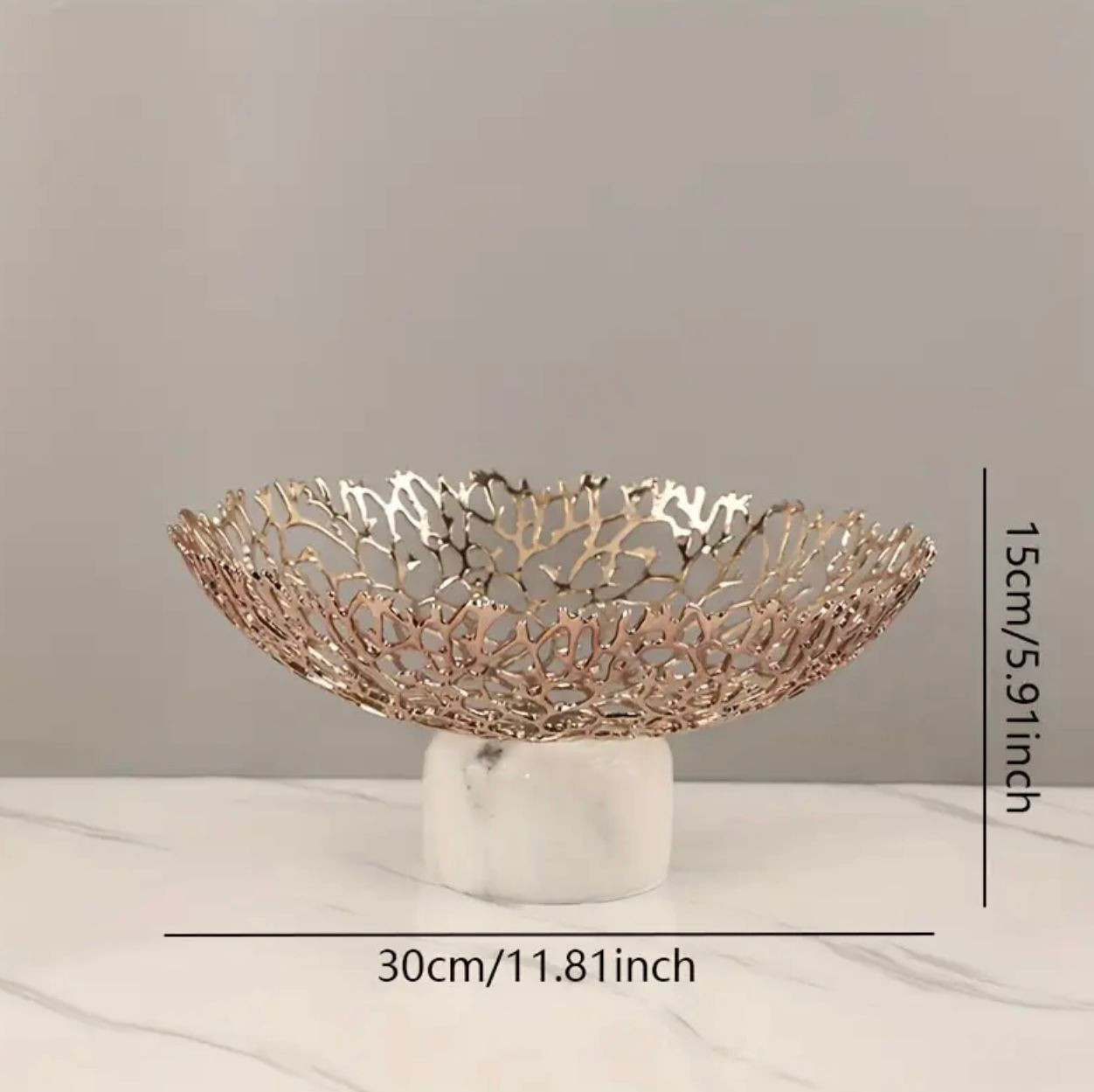 1pc Bol à fruits en marbre élégant, assiette de collation de luxe simple et moderne pour la décoration de la maison du salon, matériau en marbre sans danger pour les aliments - Image 4