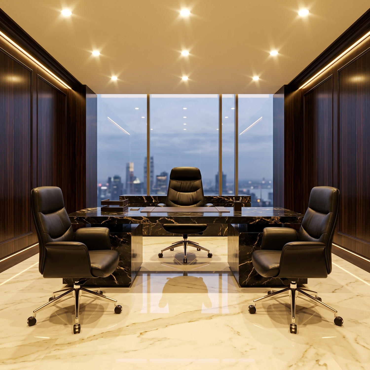 Ensemble de Fauteuils ROYAL LEATHER Z 887 – Luxe en cuir véritable et design exécutif haut de gamme