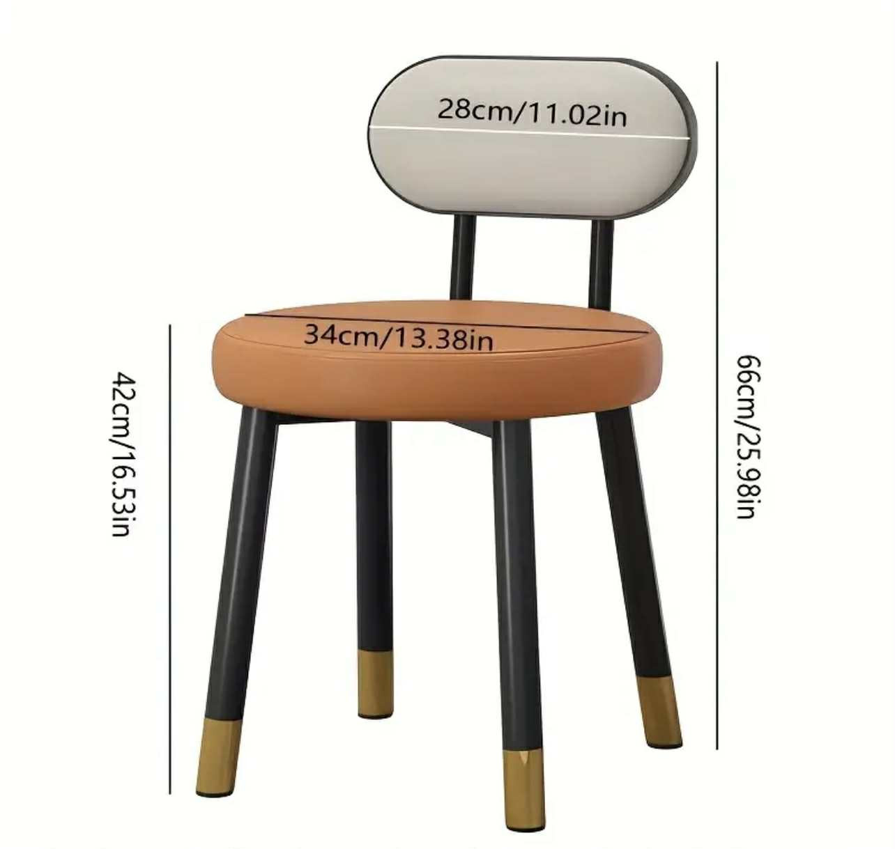 Chaise Nordic moderne épaissie simple - tabouret de coiffeuse de chambre à coucher dossier léger - chaise de salle à manger de luxe souple - Image 2