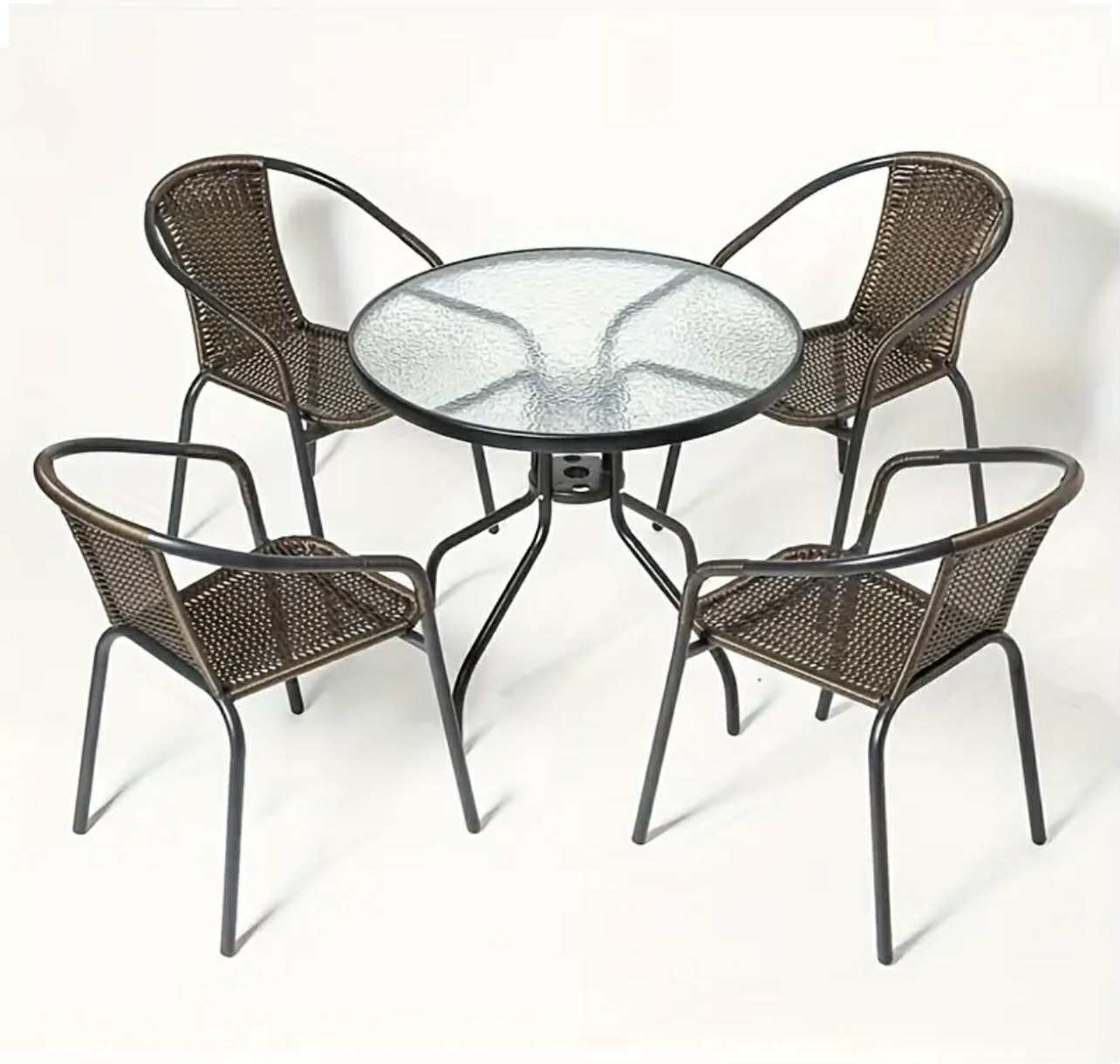 Table d'extérieur avec deux et quatre chaises pour le jardin, la terrasse ou la détente à l'heure du thé - Image 2
