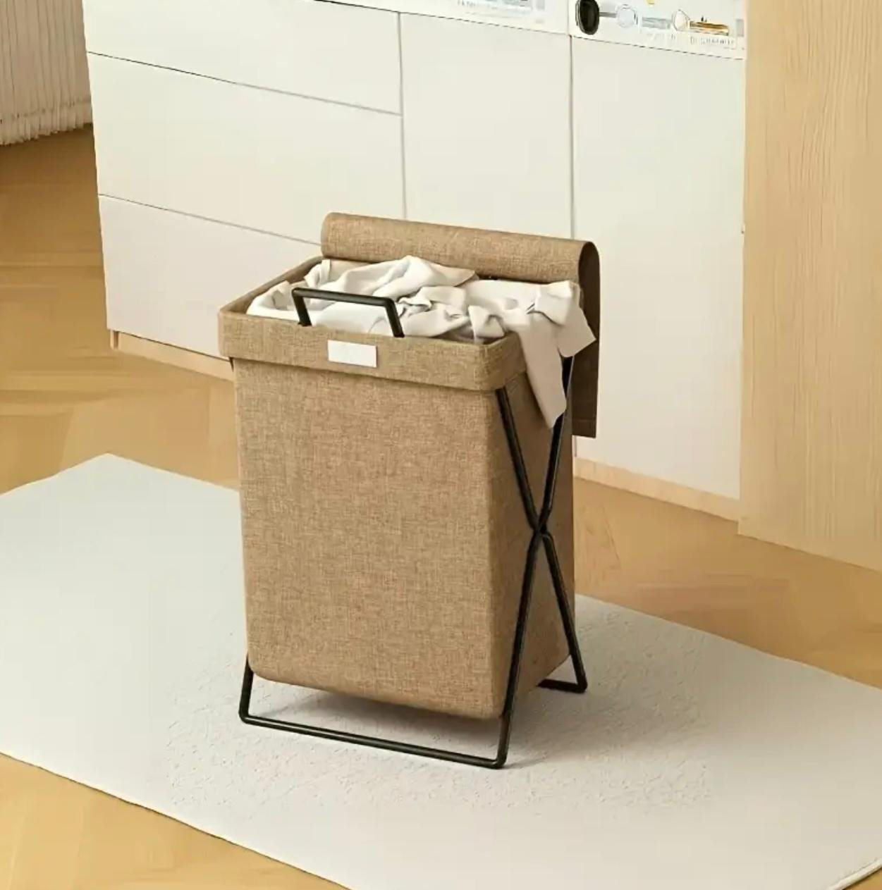 Panier de rangement pliable robuste avec cadre en métal robuste - Image 2
