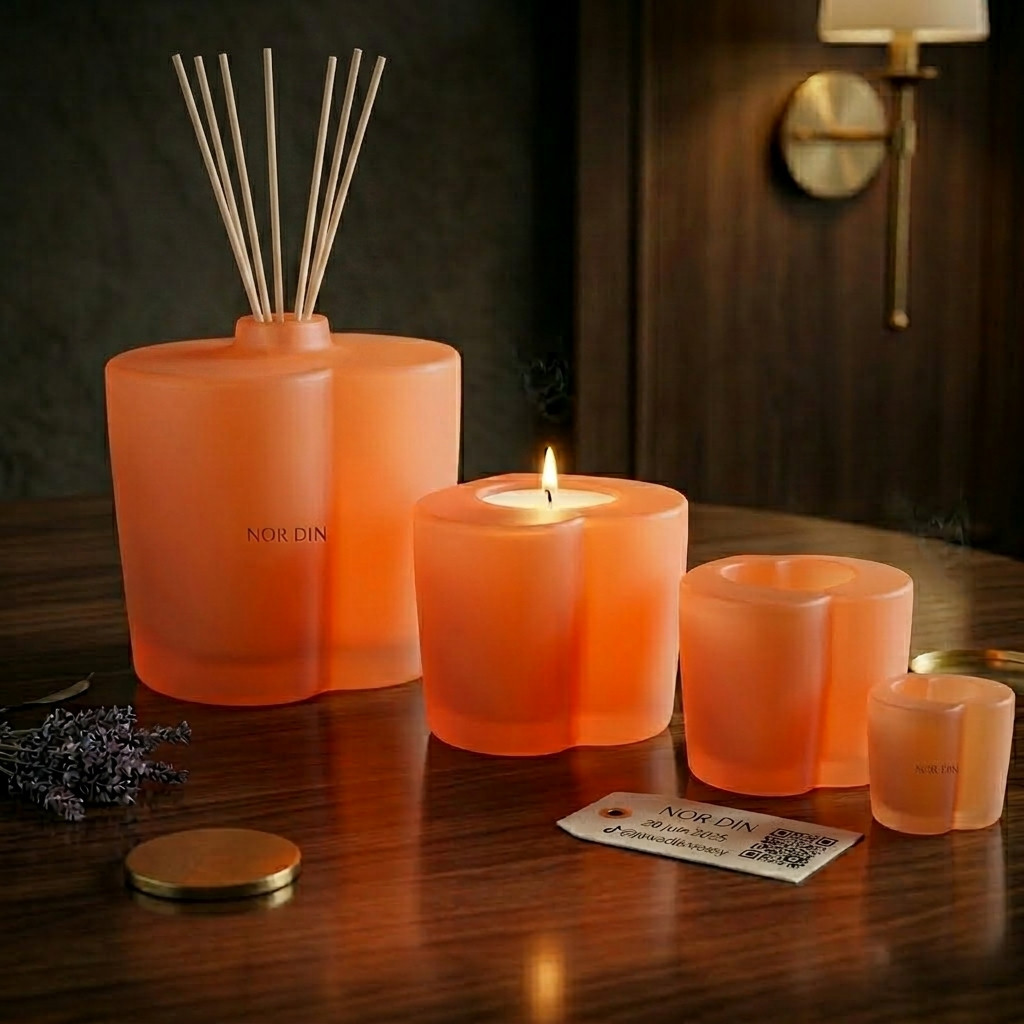 Bougeoir Minimaliste Orange