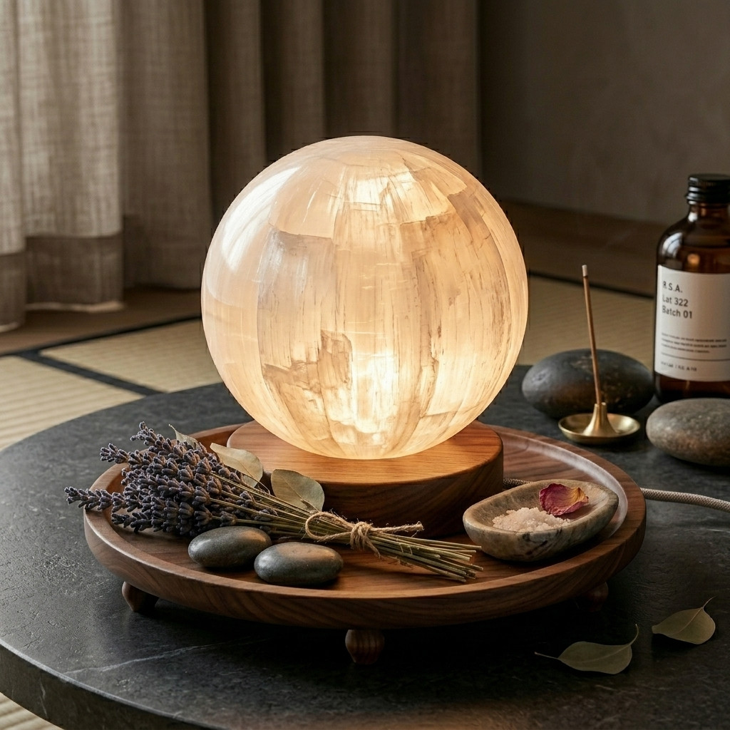 Lampe Sphère en Sélénite