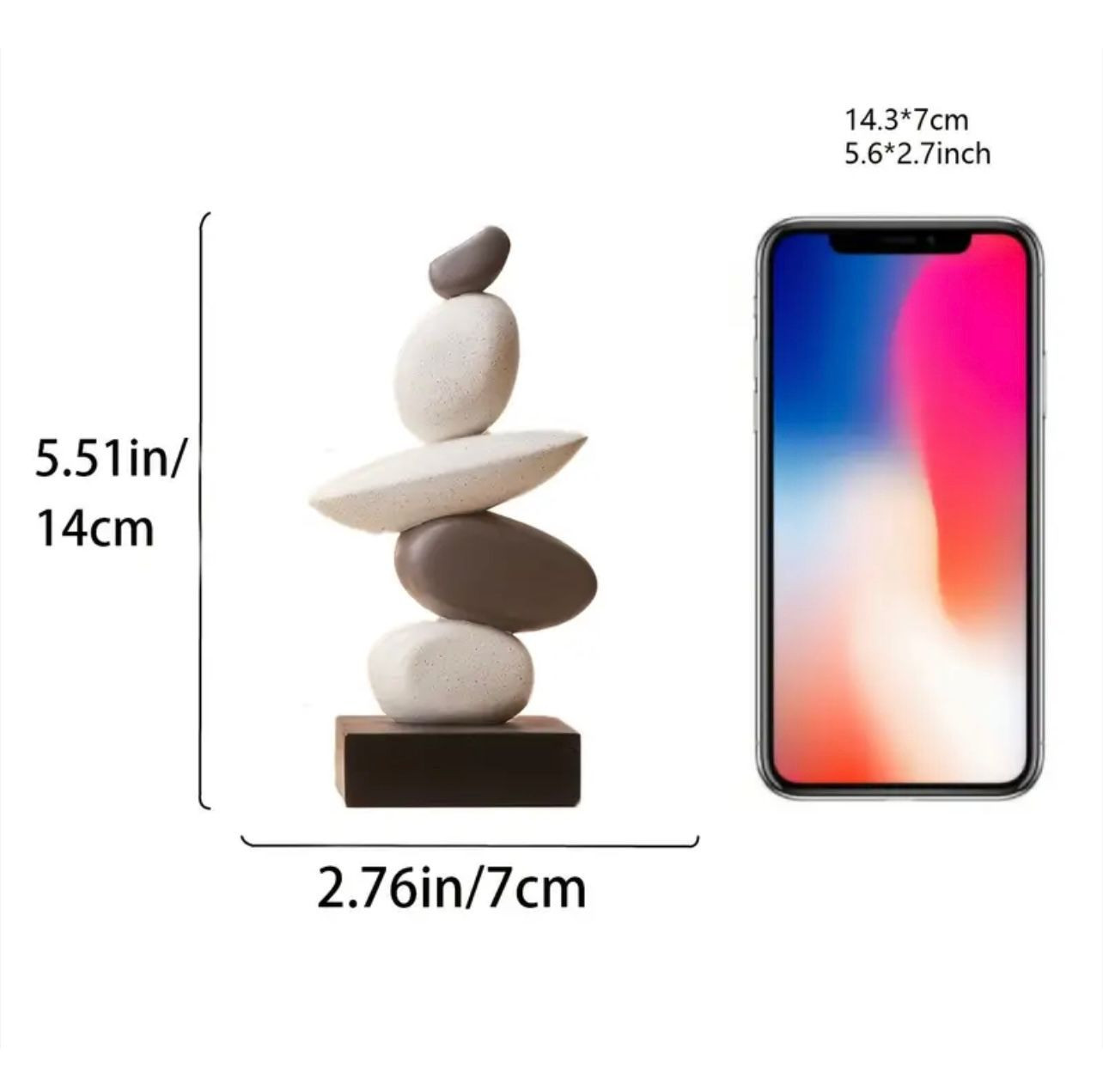 1 pièce statue en pierre empilable Zen de 5,5 pouces, représentant des ornements de bonne chance - Image 4