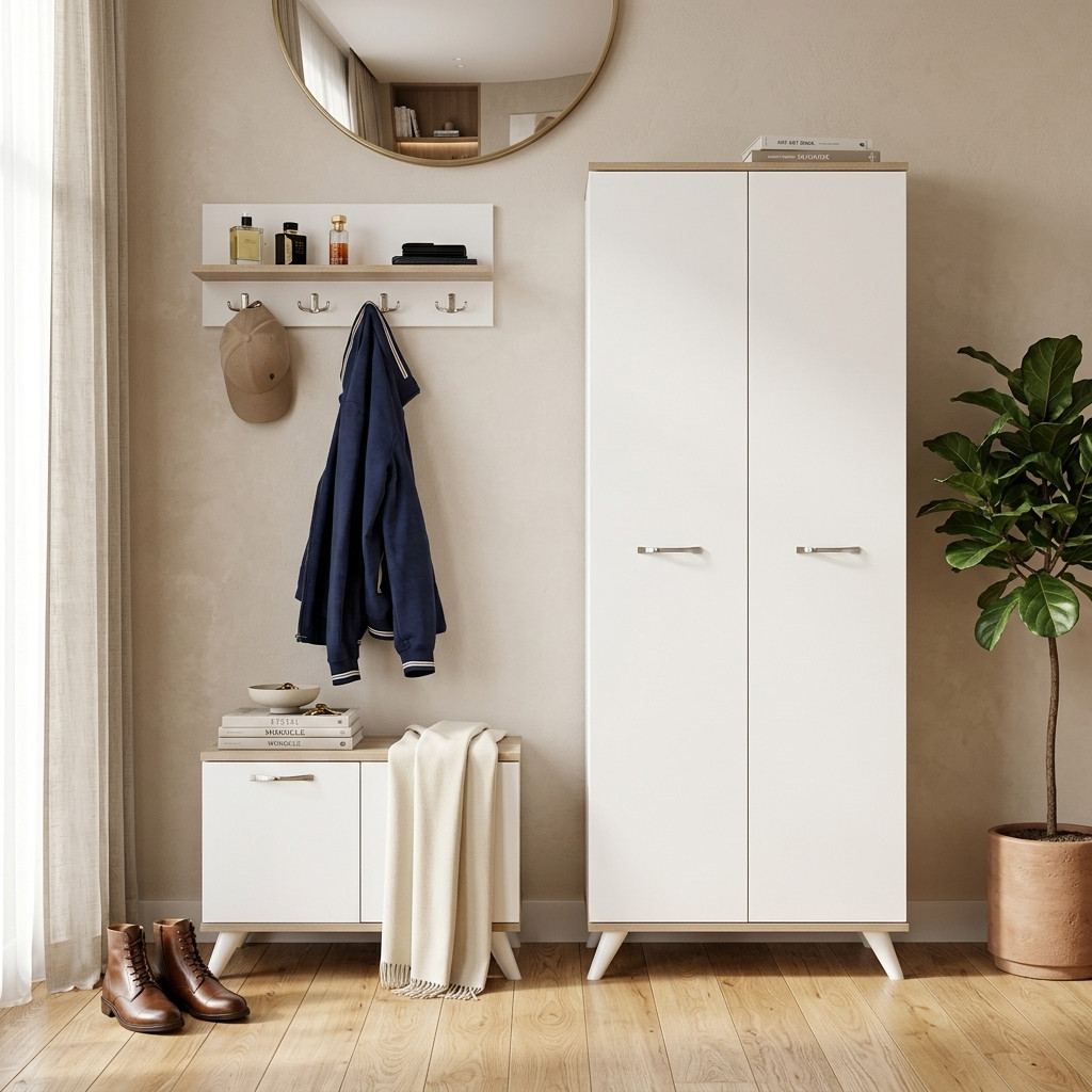 Ensemble d’Entrée Scandinave Blanc & Bois