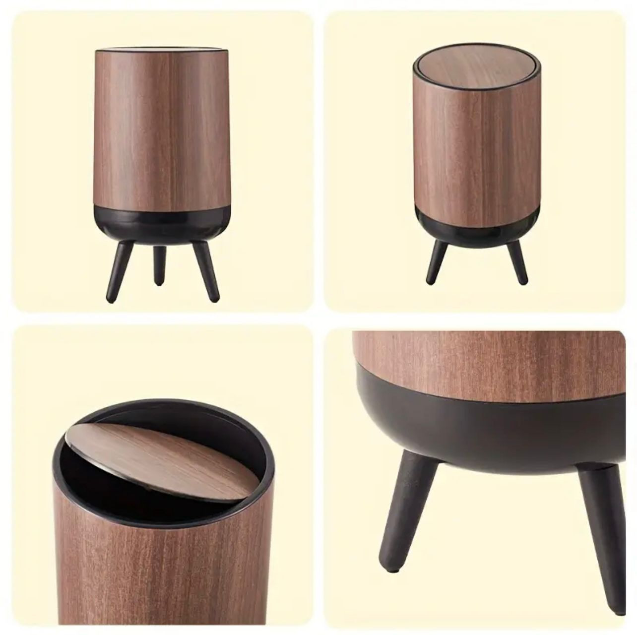Poubelle à grain de bois de qualité supérieure