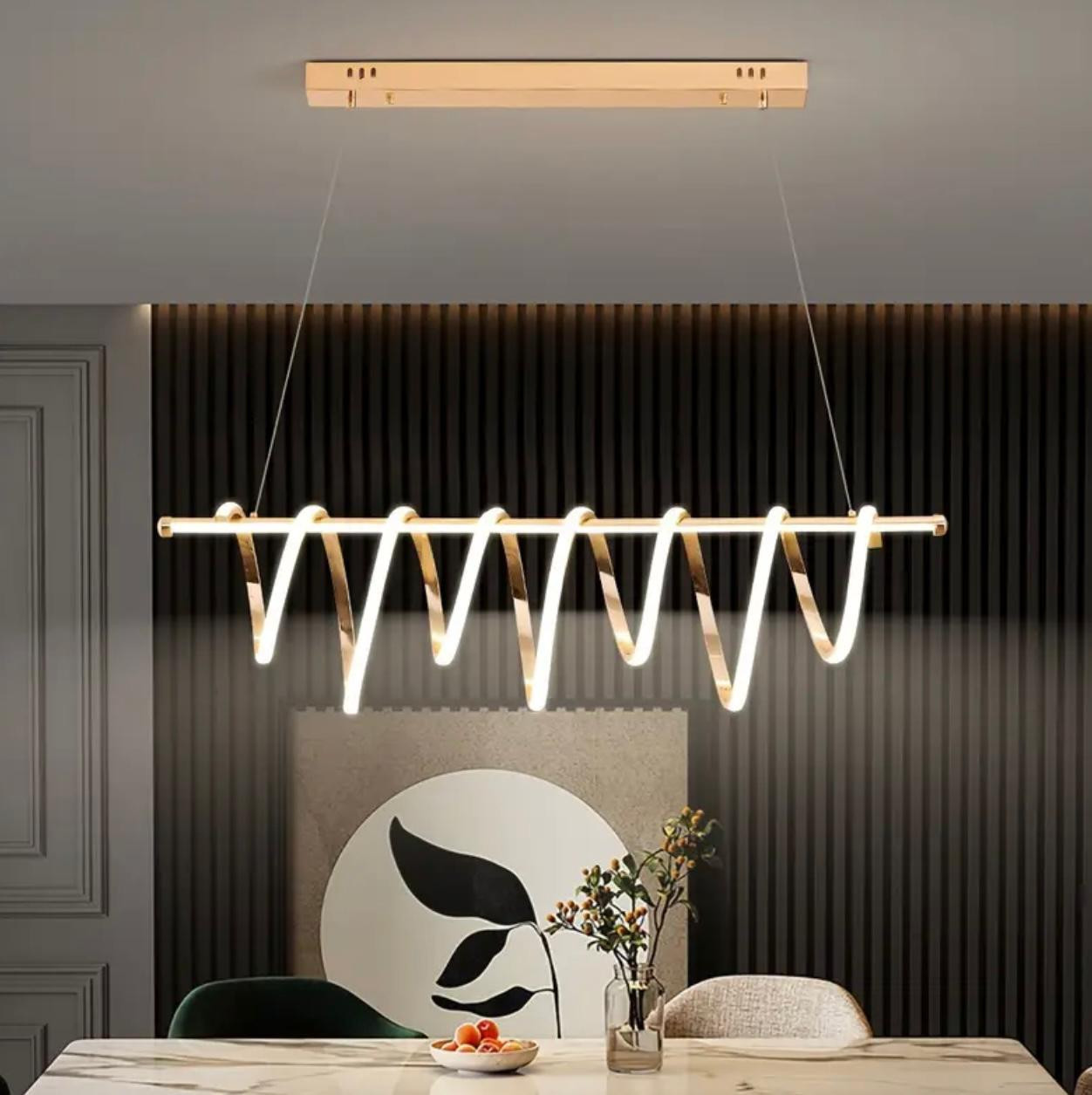 Suspension LED réglable à trois couleurs de luxe moderne - Conception élégante de barre en aluminium - Eclairage contemporain - Image 1