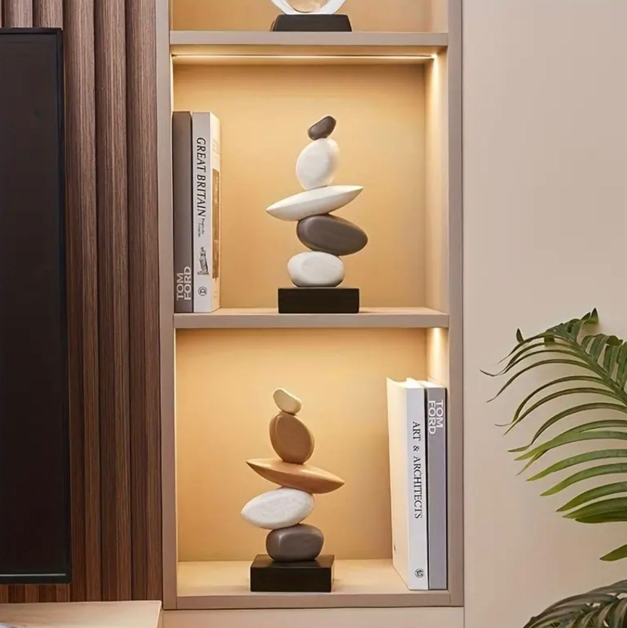 1 pièce statue en pierre empilable Zen de 5,5 pouces, représentant des ornements de bonne chance - Image 3