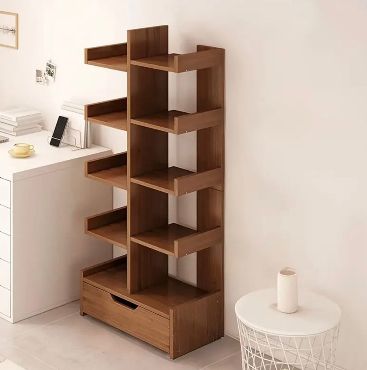 Bibliothèque de sol moderne minimaliste à plusieurs niveaux - Image 1