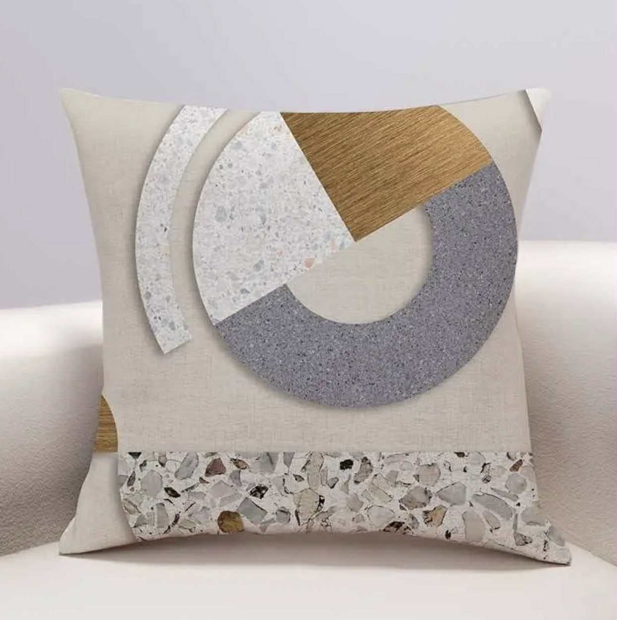 Ensemble de quatre oreillers minimalistes modernes présente des motifs terreux - Image 3