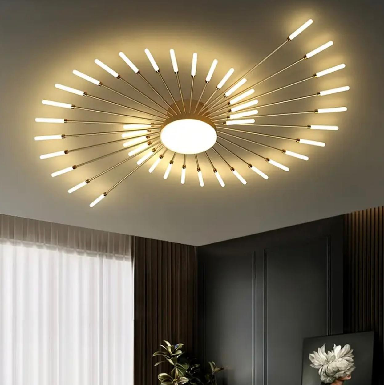 42 lumières LED composées d'un lustre LED de feux d'artifice tourbillonnant, plafonnier haut de gamme - Image 1