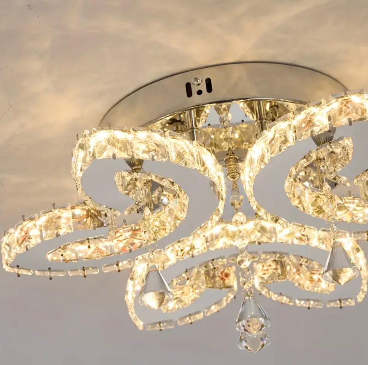 Plafonnier moderne en cristal de luxe - Bandes lumineuses à LED 3 cou. - Luminaires d'intérieur - Image 3 - Livraison Maroc