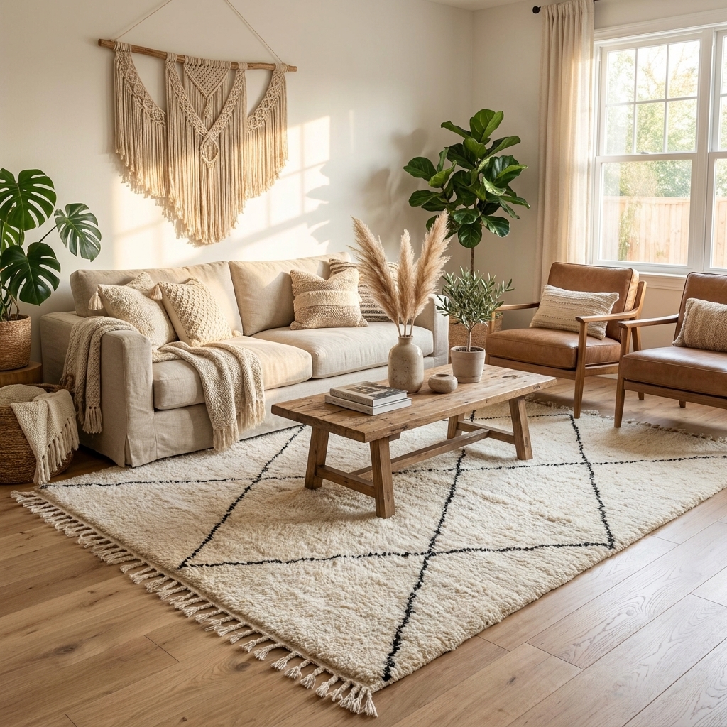 Tapis Marocain Artisanal en Laine