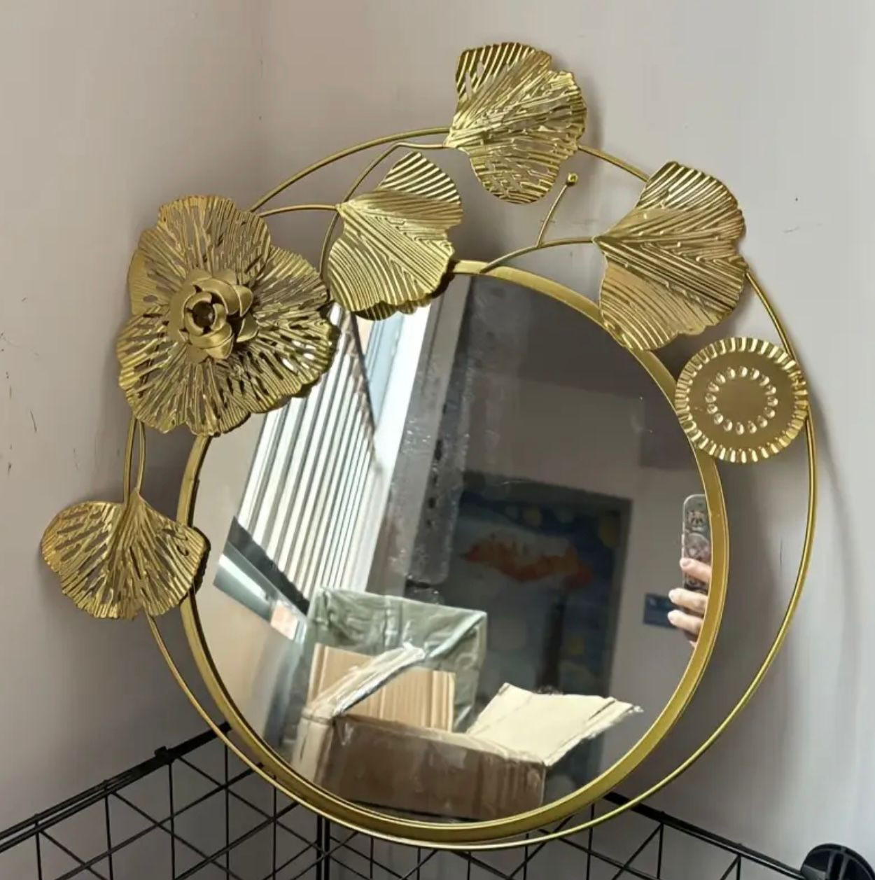 Nouveau style européen style moderne personnalité or chambre à coucher salon porche mur tenture décoration miroir fond mur maison décoration douce - Image 7