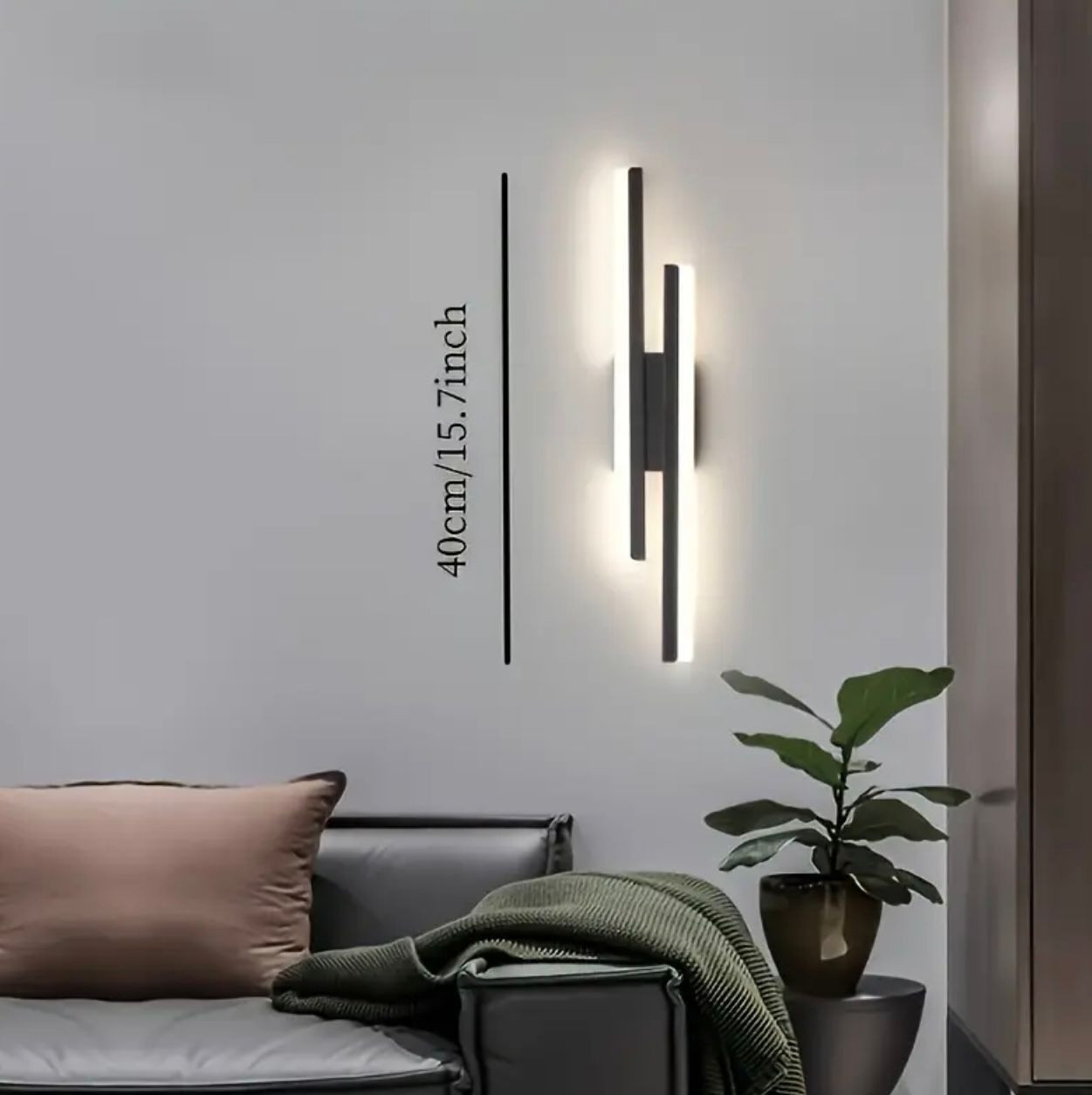 Applique murale linéaire moderne 1pc, longue bande lumineuse à LED à température 3 couleurs réglable - Image 5