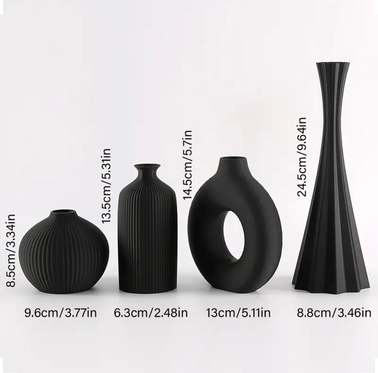 Ensemble de 4 vases mats de style bohème, design géométrique - Image 6