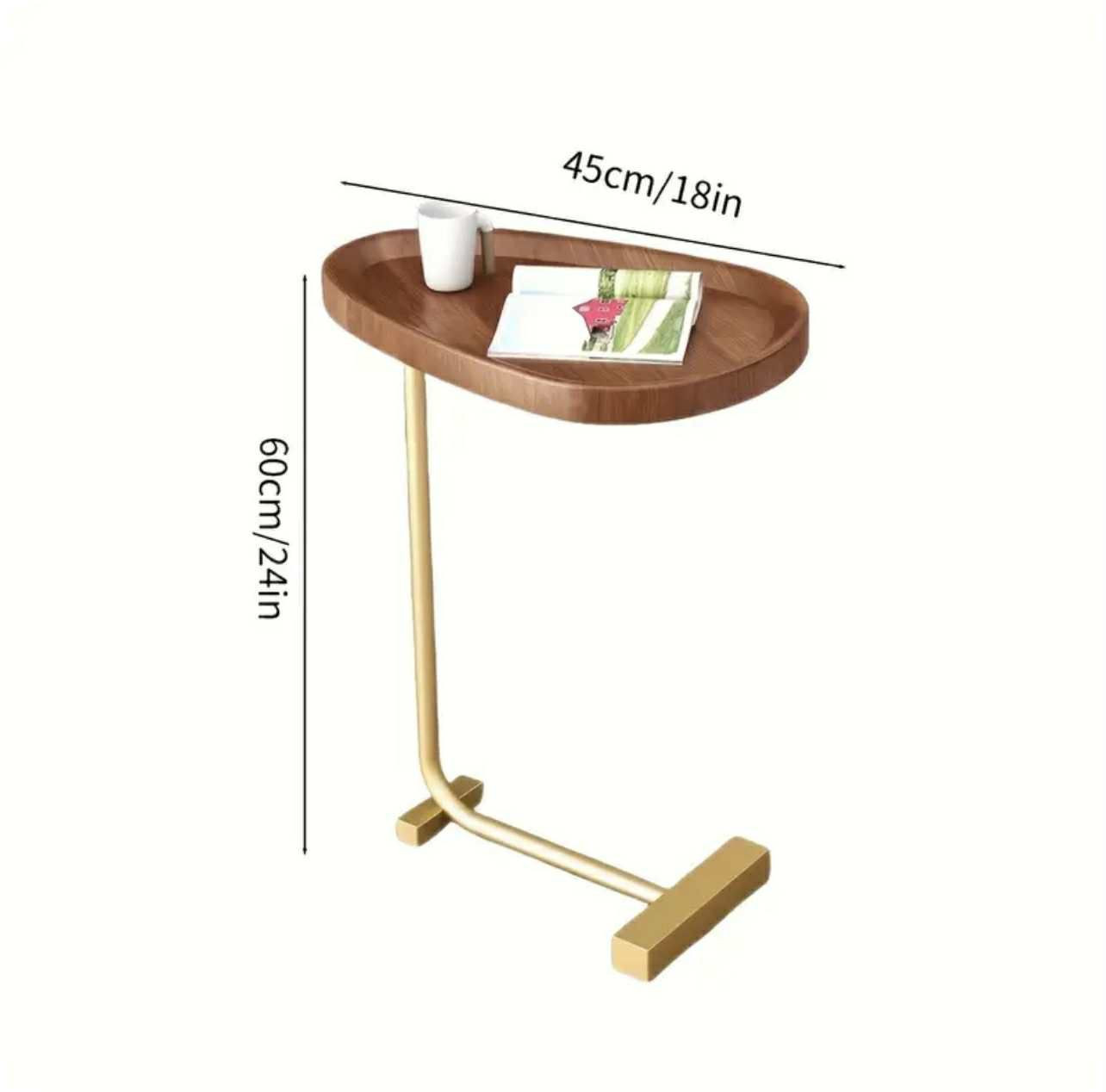 Table basse ronde élégante à bord doré - Image 1