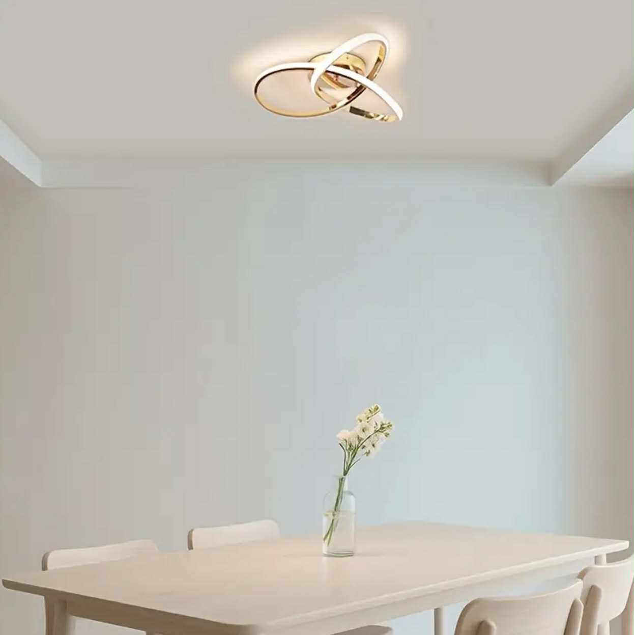 LED Plafonnier Doré - Températures de Couleur Réglables 3 Couleurs, Dimmable, Finition en Métal Poli, Installation Semi-Encastrée - Image 5