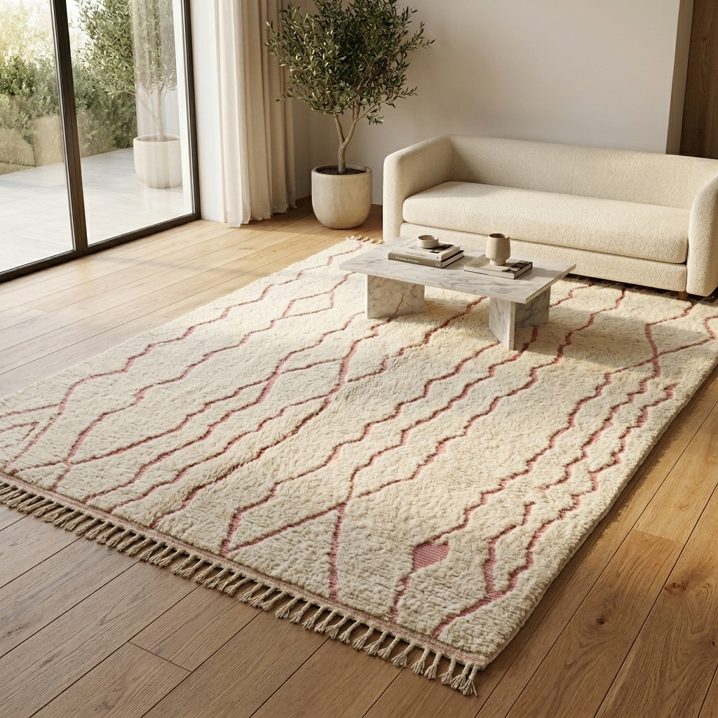 Tapis Beni Ouarain Rose Poudré Signature