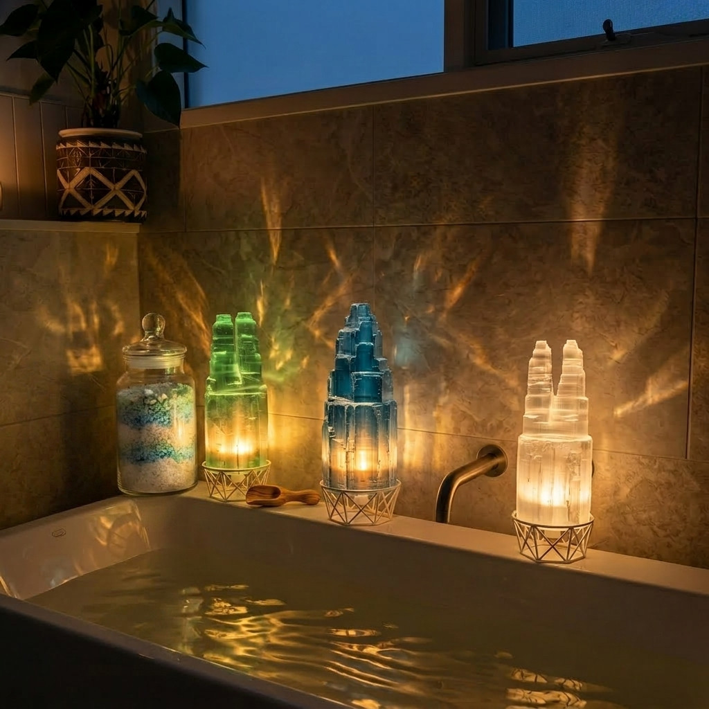Bougeoirs en Sélénite Naturelle