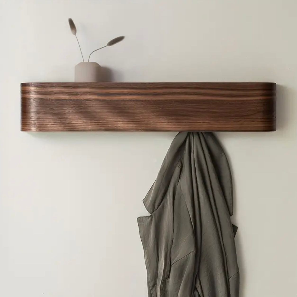 1pc Porte-manteau mural minimaliste moderne avec crochets et étagère. - Rangement et organisateurs - Photo detail - Livraison Maroc