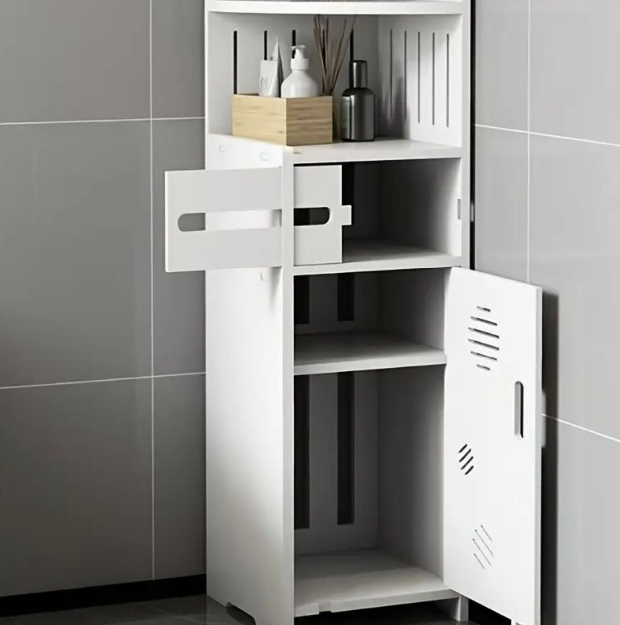 Armoire de rangement de salle de bain autoportante 1 pièce - Image 1