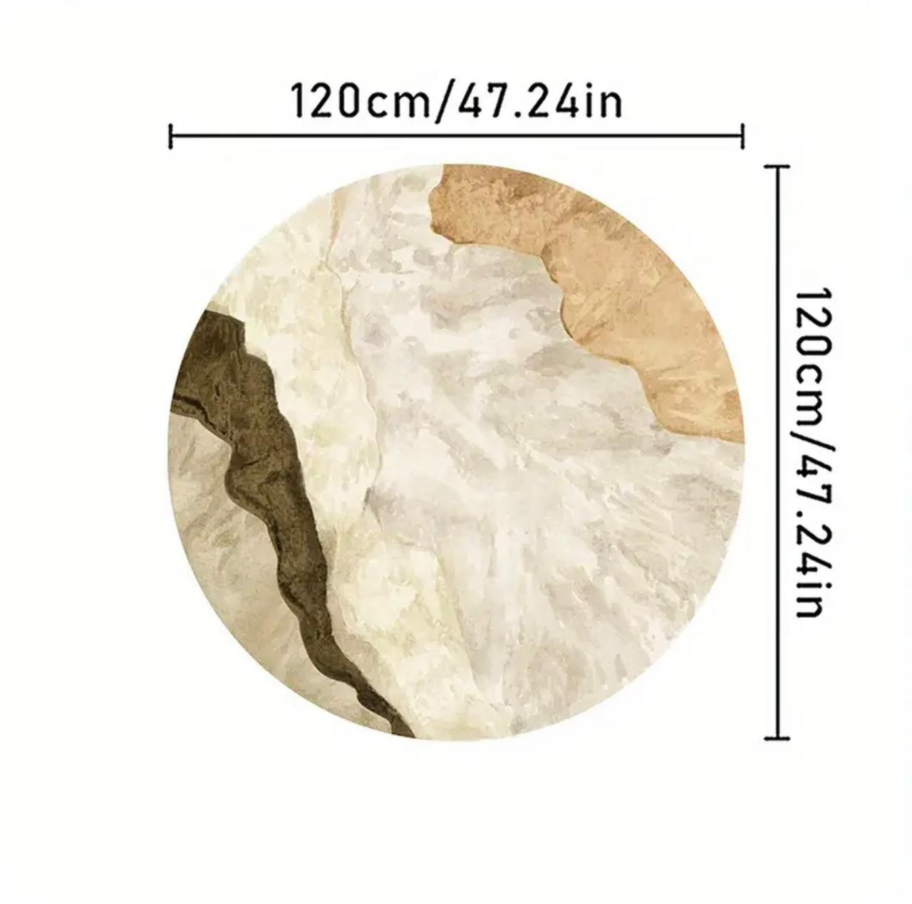 Velours 850g/m², tapis rond - Tapis en peluche à poils hauts de style éclaboussures d'encre abstraite - Image 3