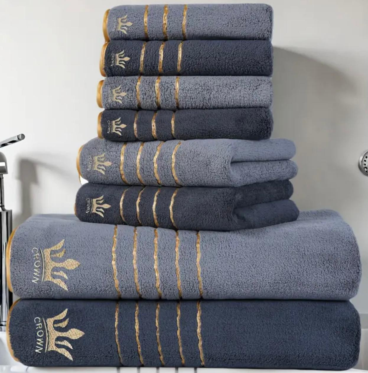 Ensemble de serviettes de bain en corail ultra-doux de 8 pièces - Image 3