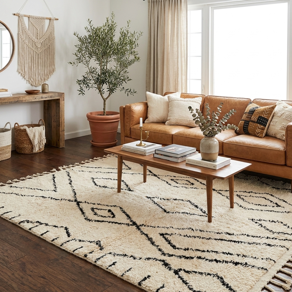 Tapis Berbère en Laine Naturelle