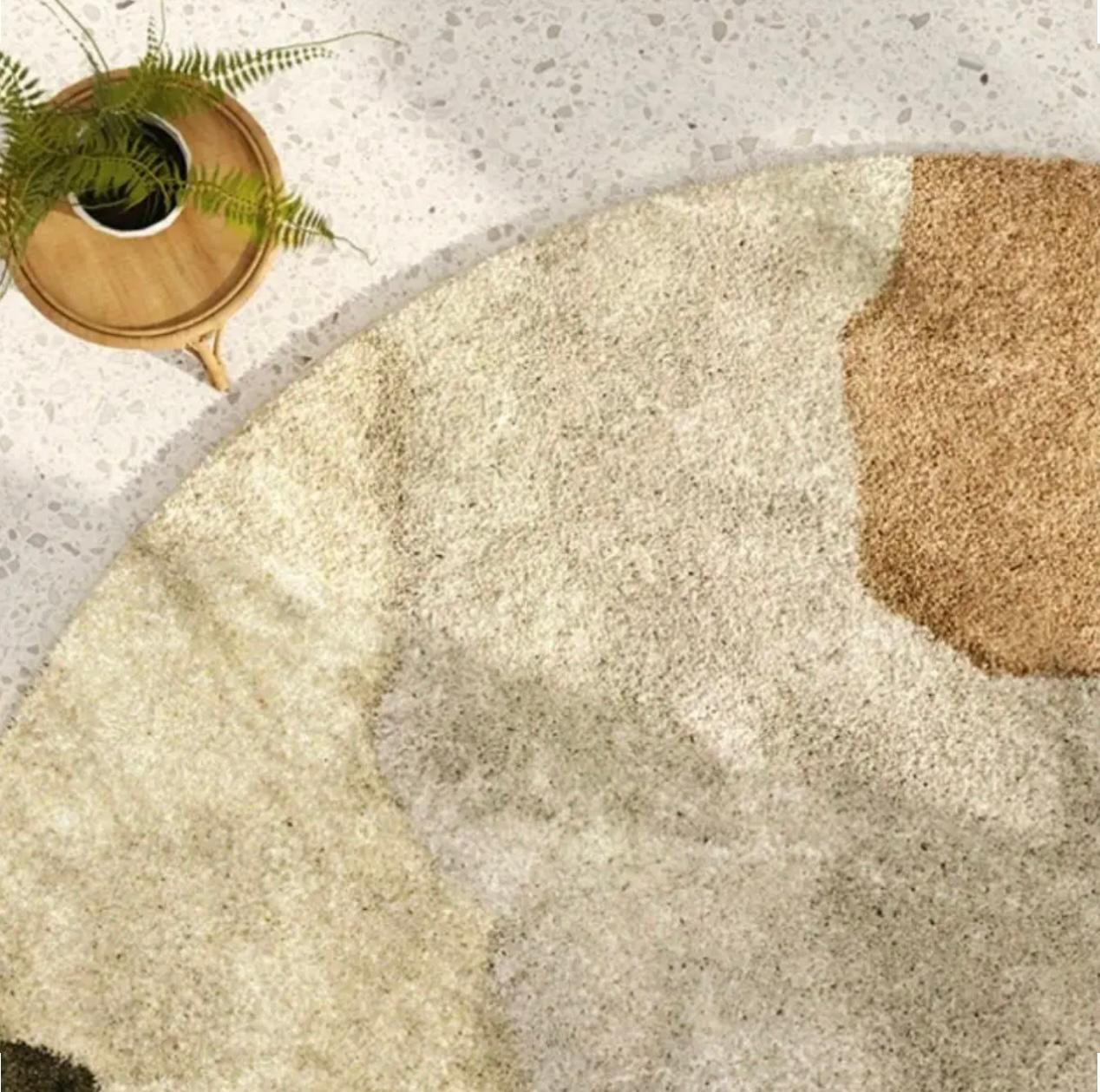 Velours 850g/m², tapis rond - Tapis en peluche à poils hauts de style éclaboussures d'encre abstraite - Image 2